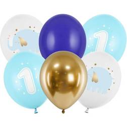 PartyDeco Bouquet 6 Palloncini -1 Anno Blu