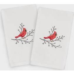 Linum Home Textiles Christmas Cardinal Guest Towel White (40.64x76.2cm)