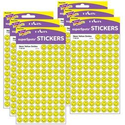 Trend Neon Yellow Smiles superSpots Stickers, PK4800 Yellow