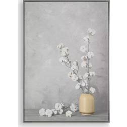 Cotton Flower Sprigs Framed Art 68.6x50.8cm