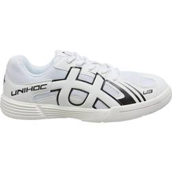 Unihoc U3 Junior Floorball Shoe - White/Black