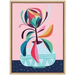 Kate & Laurel Sylvie Mid Century Modern Protea by Rachel Lee Framed Art 45.7x61cm