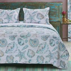 Barefoot Bungalow Cruz Quilts Turquoise (223.52x172.72cm)