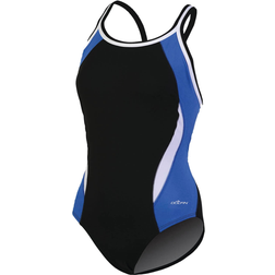 Dolfin Reliance Colorblock DBX Back One Piece Swimsuit - Black/Royal