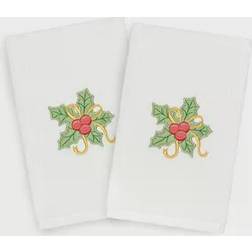 Christmas Holly Bunch Guest Towel White (76.2x40.64cm)