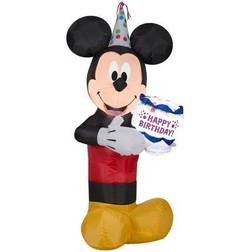 Gemmy Airblown Inflatable Mickey Mouse with Birthday Cake