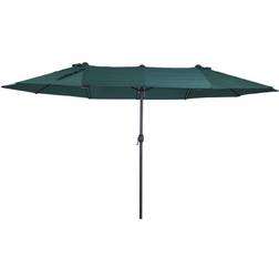 OutSunny 4.6M Outdoor Patio Umbrella Double-sided Crank Canopy Sunshade Green