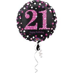 Amscan 21 folie ballonger sparkling pink