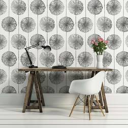 Muriva Dandelion Wallpaper, Silver