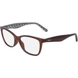 Ferragamo SF2866 Full Rim Rectangle Crystal Brown