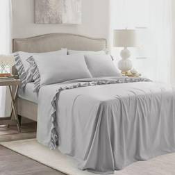 Lush Decor Reyna Ruffle 6-pack Bed Sheet Grey