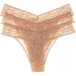 Hanky Panky Stringtrusser Signature Lace Original Rise Thong 3-Pak - Beige