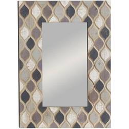 Olivia & May Farmhouse Ogee Design Rectangular Wooden Framed Wall Mirror 69.8x100.8cm