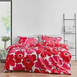Marimekko Unikko Comforter Set, King Colcha Rojo (243.84x)