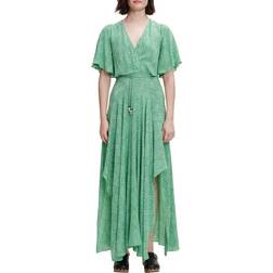 Maje Rimaro Surplice Cutout Dress - Ethnic Green