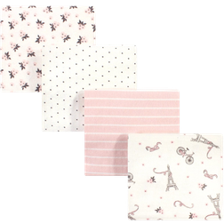 Hudson Flannel Receiving Blankets Paris 4-pack