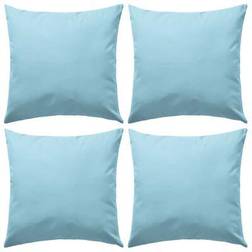 vidaXL Oreiller d'Extérieur Décor Maison 4 pcs 45 x 45 cm Bleu Clair Coussin de Décoration Complet Bleu (45x45cm)