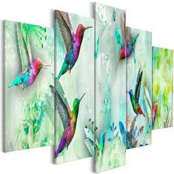 Arkiio Colorful Hummingbirds Framed Art 100x50cm