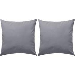 vidaXL Oreiller d'Extérieur 2 Pièces 45 x 45 cm Gris Grey Coussin de Décoration Complet Gris (45x45cm)