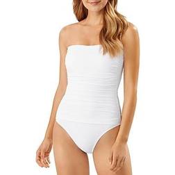 Tommy Bahama Pearl Shirred Bandeau One Piece Swimsuit