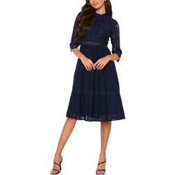 Happy Holly Madison Lace Dress - Navy