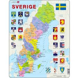 Larsen Sweden Political Map 70 Pieces