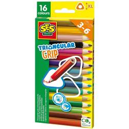 SES Creative Triangular Grip Colour Pencils 16pcs