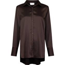 Neo Noir Margit Crepe Satin Shirt - Brown