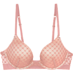 Wolford Sheer Logo Push Up Bra - Powder Pink