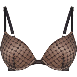 Wolford Sheer Logo Push Up Bra - Black