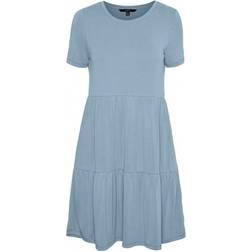 Vero Moda Filli Calia Short Sleeved Mini Dress - Blue/Blue Fog