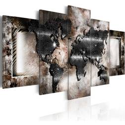 Arkiio Graphite Map Framed Art 200x100cm