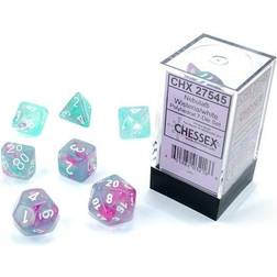 Chessex Nebula Polyhedral Luminary Die Set of 7 Wisteria/White