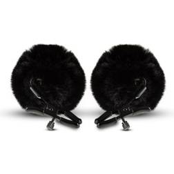 Blush Novelties Noir Black Pom Adjustable Nipple Clamps One Size