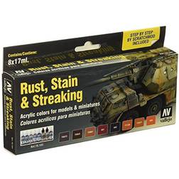 Vallejo Rust Stain and Streaking Set of 8 Acrylic Paint Colours VAL70183