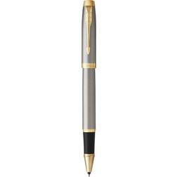 Parker IM Rollerball Pen Brushed Metal GT Finish Fine Point Black