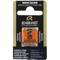 Rembrandt akvarelfarve half pan – Cadmium Orange 211