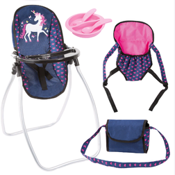 Bayer Set Accessoires pour poupée licorne bleu et rose vif