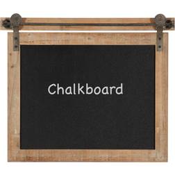 Olivia & May Farmhouse Wood and Metal Wall Chalkboard Notice Board 21x17"