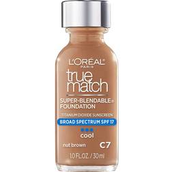 L'Oréal Paris True Match Super-Blendable Makeup Foundation SPF17 C7 Nut Brown