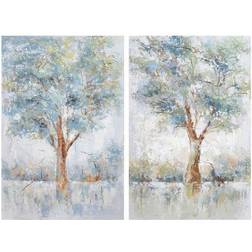 Dkd Home Decor Painting Tree (60 x 3 x 90 cm) (2 pcs) Framed Art