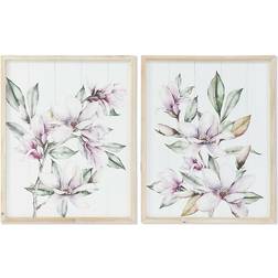 Dkd Home Decor Tavla Virágok (48 x 2 x 60 cm) (2 pcs) Tavla