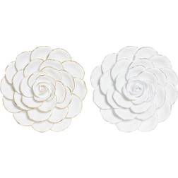 Dkd Home Decor Väggdekoration Blomster Harts (2 pcs) (32 x 8 x 32 cm) Väggdekor