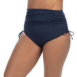 Dolfin Aquashape Ruched High-Waist Swim Bottoms - Navy