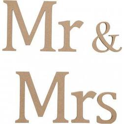 Creativ Company Bogstaver, Mr & Mrs, H: 13 cm, dybde 1,5 cm, 1 sæt