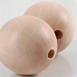 Creativ Company Wooden Bead, D 35 mm, hole size 6 mm, 2 pc/ 1 pack