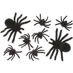 Fun World Set of Fuzzy Black Spiders Decoration