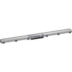 Hansgrohe Duschrinne, RainDrain Match Fertigset Duschrinne 1000 mit höhenverstellbarem Rahmen (edelstahl gebürs (1175mm)