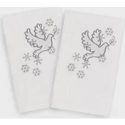 Linum Home Textiles Christmas Dove 2-pack Guest Towel White (76.2x40.64cm)