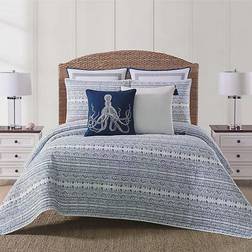 Oceanfront Resort Reef Quilts White, Blue (233.68x228.6cm)